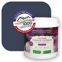 Charger l'image dans la galerie, Peinture écologique Natura Tassili® Les Bleus (L'Atelier by Edicolor 145E/145-E/145E1) Intérieur/Extérieur VELOURS