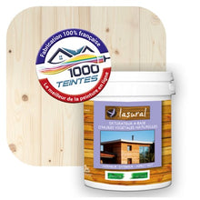 Charger l'image dans la galerie, Saturateur écologique Natura Lasural® Incolore (Bois Classic BC01) Intérieur/Extérieur MAT pour 8 m² - (conditionnement de 1.00 L) avec une pastille de ton incolore en fond d'image