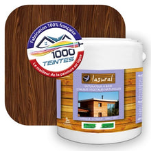 Charger l'image dans la galerie, Saturateur écologique Natura Lasural® Palissandre (Bois Classic BC05) Intérieur/Extérieur MAT pour 24 m² - (conditionnement de 3.00 L) avec une pastille de ton palissandre en fond d'image