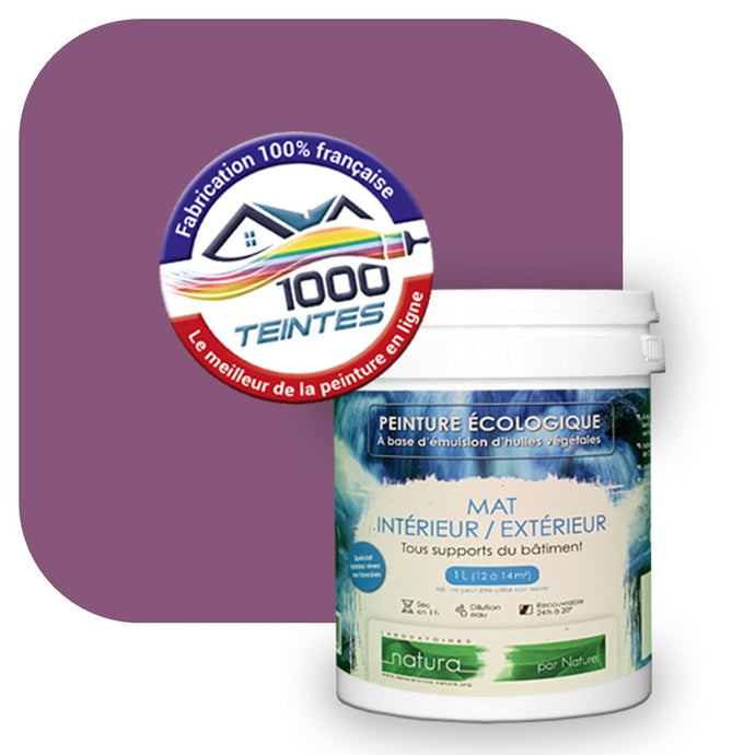 Peinture écologique Natura Tassili® Les Violets (L'Atelier by Edicolor 125E/125-E/125E1) Intérieur/Extérieur MAT