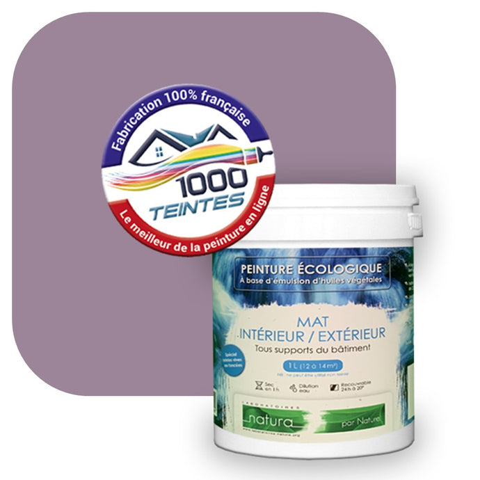 Peinture écologique Natura Tassili® Les Violets (L'Atelier by Edicolor 127B/127-B/127B1) Intérieur/Extérieur MAT