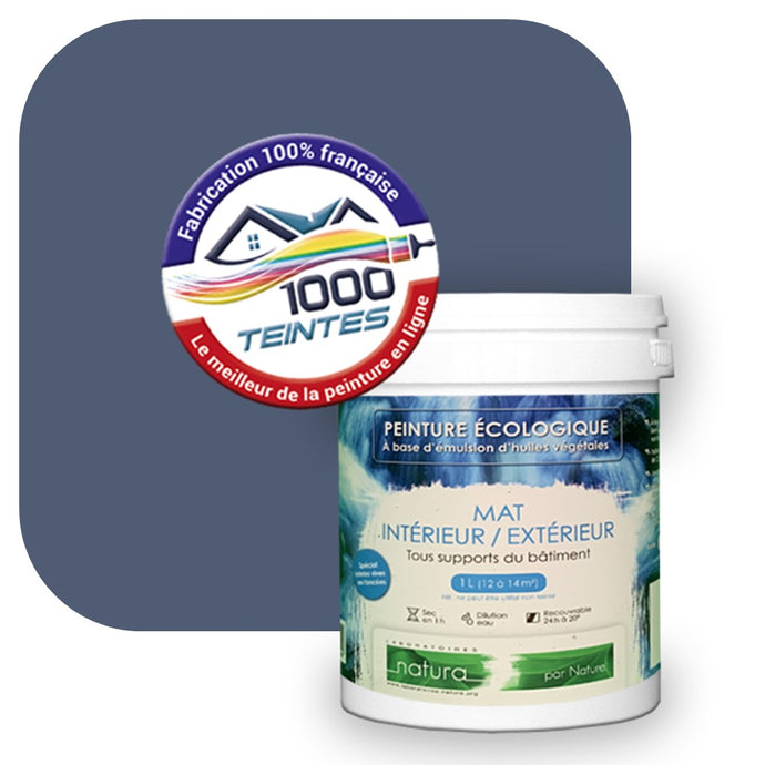 Peinture écologique Natura Tassili® Les Bleus (L'Atelier by Edicolor 145C/145-C/145C1) Intérieur/Extérieur MAT