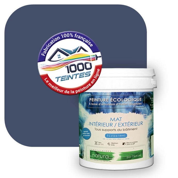 Peinture écologique Natura Tassili® Les Bleus (L'Atelier by Edicolor 145D/145-D/145D1) Intérieur/Extérieur MAT