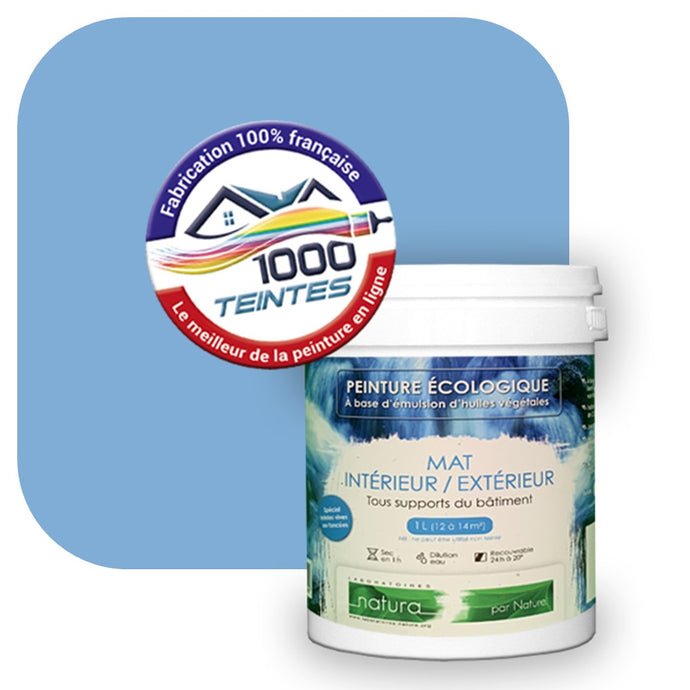 Peinture écologique Natura Tassili® Les Bleus (L'Atelier by Edicolor 147C/147-C/147C1) Intérieur/Extérieur MAT