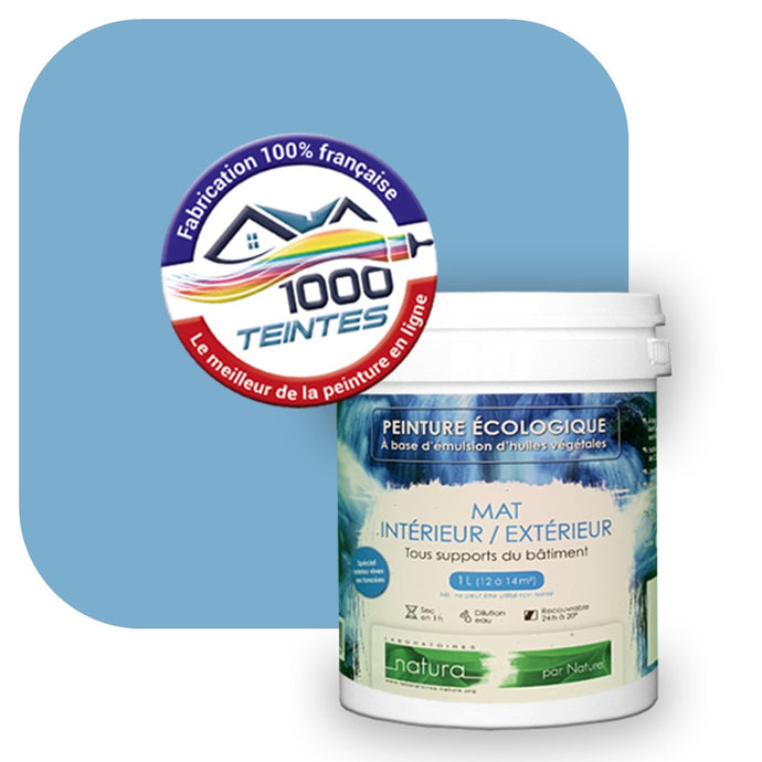 Peinture écologique Natura Tassili® Les Bleus (L'Atelier by Edicolor 150C/150-C/150C1) Intérieur/Extérieur MAT