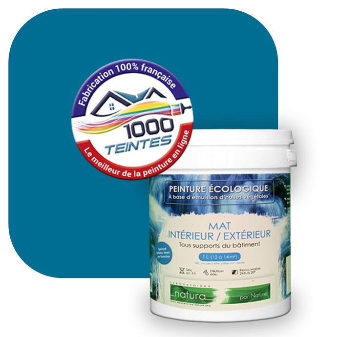 Peinture écologique Natura Tassili® Les Bleus (L'Atelier by Edicolor 158E/158-E/158E1) Intérieur/Extérieur MAT