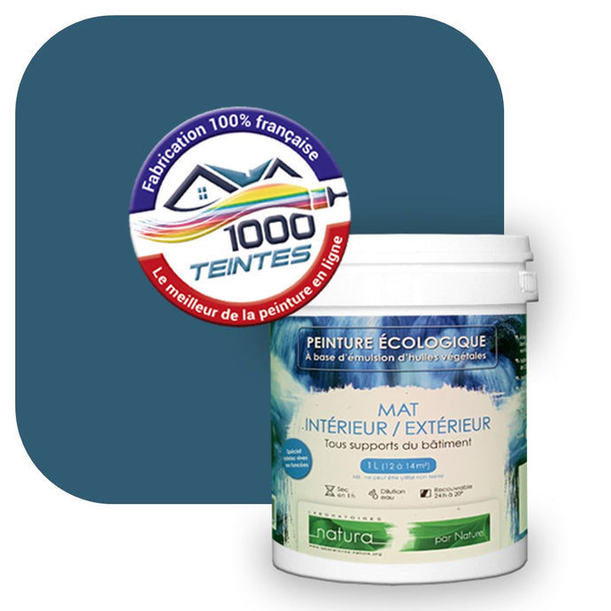 Peinture écologique Natura Tassili® Les Bleus (L'Atelier by Edicolor 159E/159-E/159E1) Intérieur/Extérieur MAT