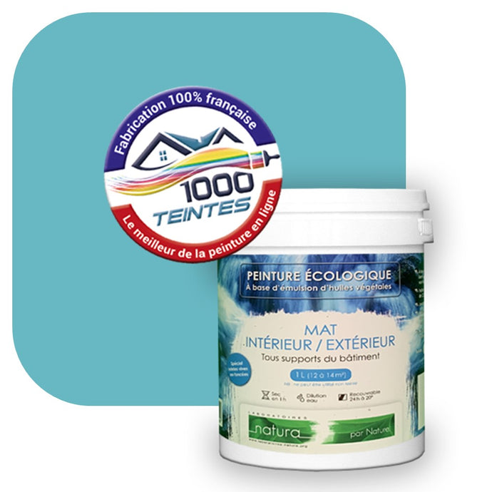 Peinture écologique Natura Tassili® Les Bleus (L'Atelier by Edicolor 162C/162-C/162C1) Intérieur/Extérieur MAT