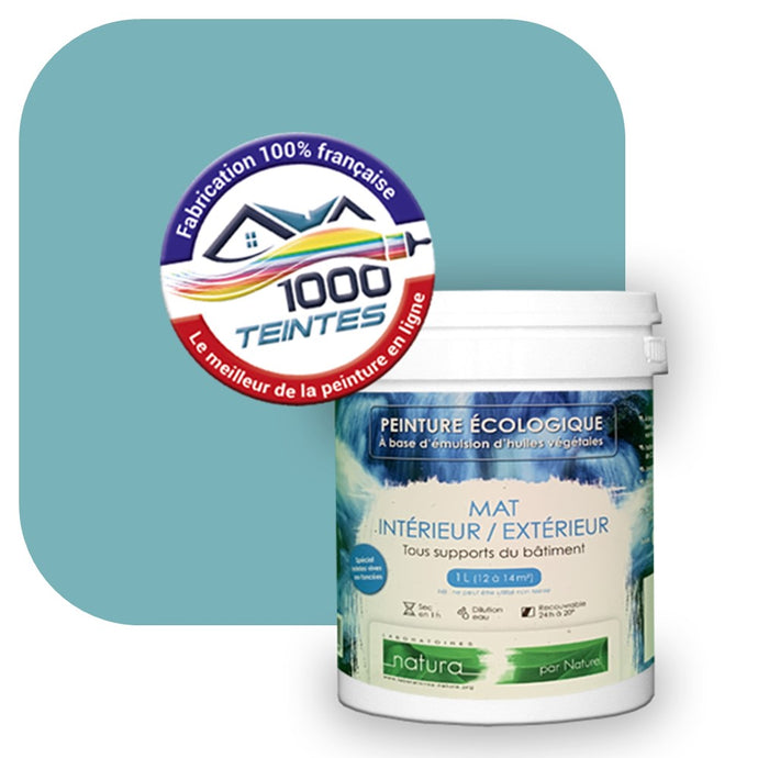 Peinture écologique Natura Tassili® Les Bleus (L'Atelier by Edicolor 168C/168-C/168C1) Intérieur/Extérieur MAT