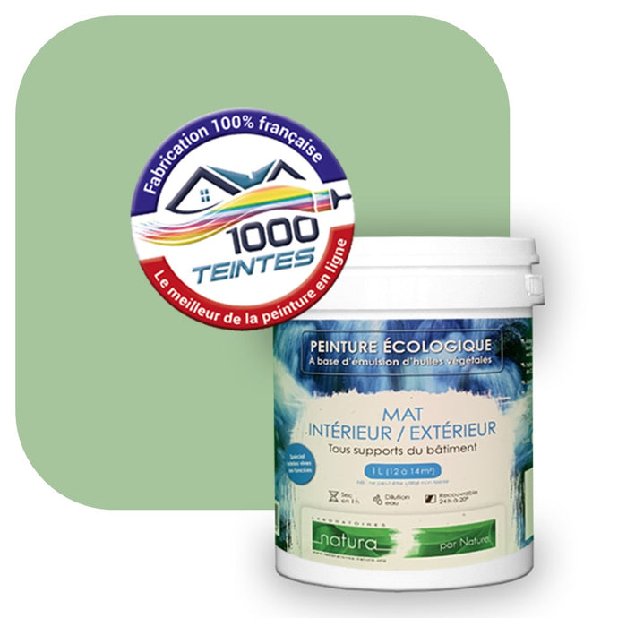 Peinture écologique Natura Tassili® Les Verts (L'Atelier by Edicolor 182A/182-A/182A1) Intérieur/Extérieur MAT