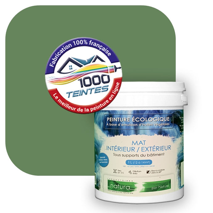 Peinture écologique Natura Tassili® Les Verts (L'Atelier by Edicolor 182C/182-C/182C1) Intérieur/Extérieur MAT