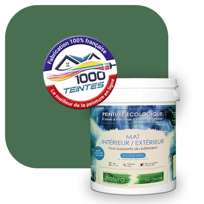 Peinture écologique Natura Tassili® Les Verts (L'Atelier by Edicolor 182D/182-D/182D1) Intérieur/Extérieur MAT