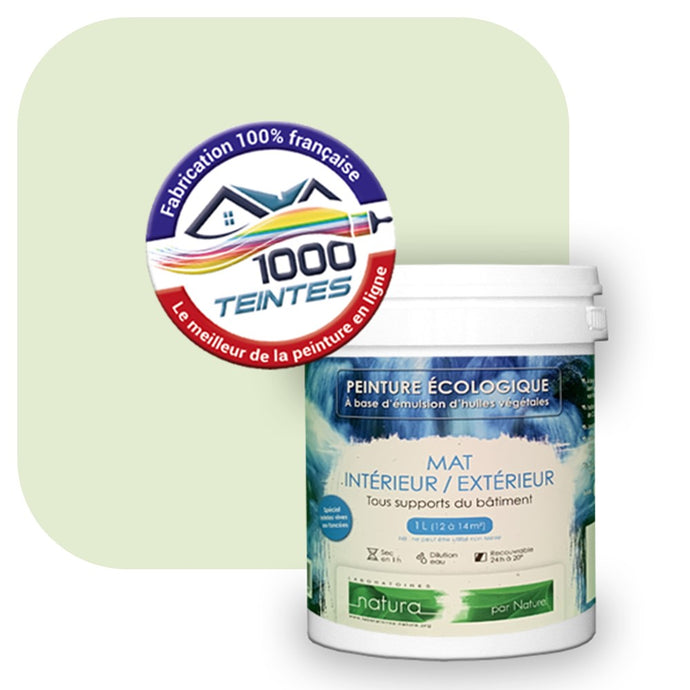 Peinture écologique Natura Tassili® Les Verts (L'Atelier by Edicolor 185A/185-A/185A1) Intérieur/Extérieur MAT