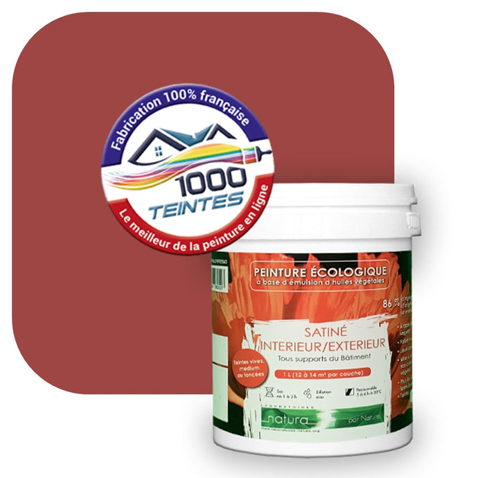 Peinture écologique Natura Tassili® Les Rouges (L'Atelier by Edicolor 109C/109-C/109C1) Intérieur/Extérieur SATIN
