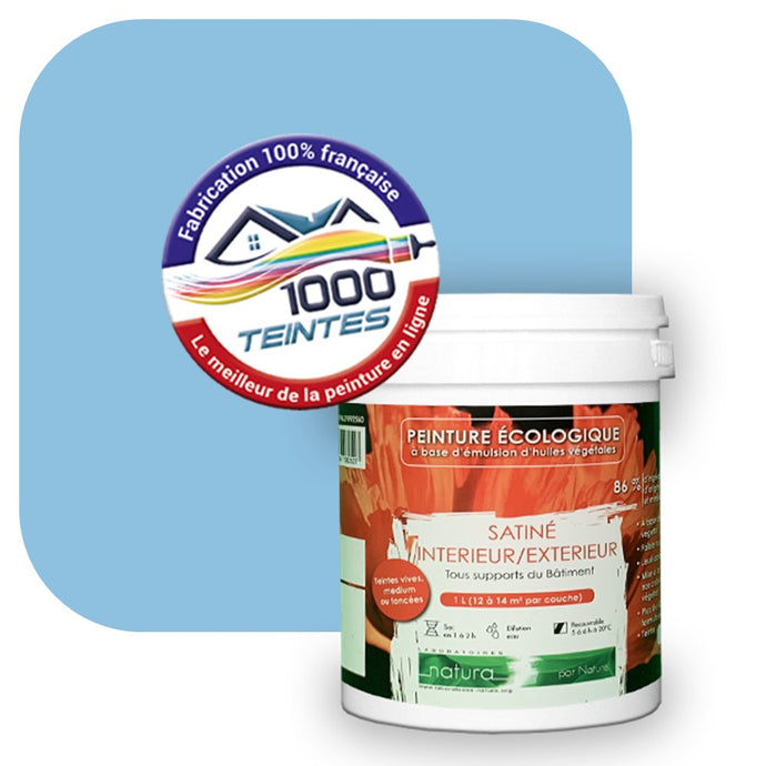 Peinture écologique Natura Tassili® Les Bleus (L'Atelier by Edicolor 149D/149-D/149D1) Intérieur/Extérieur SATIN