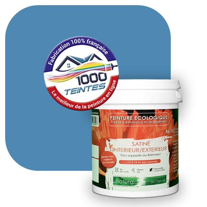 Peinture écologique Natura Tassili® Les Bleus (L'Atelier by Edicolor 149E/149-E/149E1) Intérieur/Extérieur SATIN
