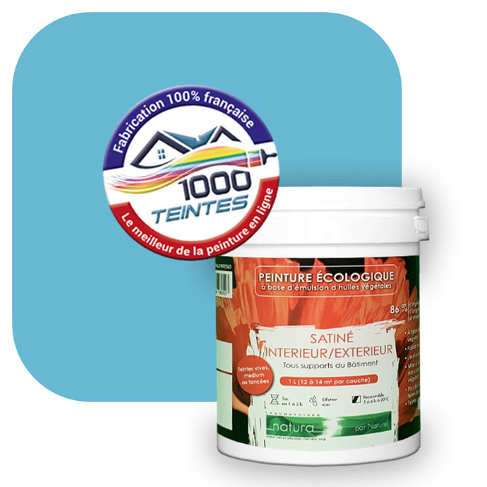 Peinture écologique Natura Tassili® Les Bleus (L'Atelier by Edicolor 158C/158-C/158C1) Intérieur/Extérieur SATIN
