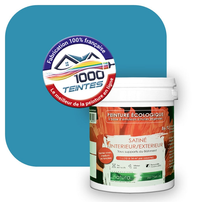 Peinture écologique Natura Tassili® Les Bleus (L'Atelier by Edicolor 158D/158-D/158D1) Intérieur/Extérieur SATIN