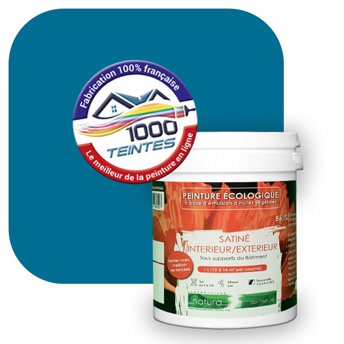 Peinture écologique Natura Tassili® Les Bleus (L'Atelier by Edicolor 158E/158-E/158E1) Intérieur/Extérieur SATIN