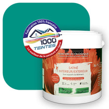 Charger l&#39;image dans la galerie, Peinture écologique Natura Tassili® Les Verts (L&#39;Atelier by Edicolor 174C/174-C/174C1) Intérieur/Extérieur SATIN
