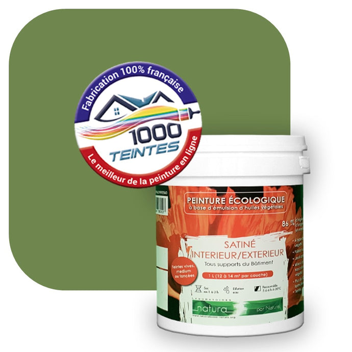 Peinture écologique Natura Tassili® Les Verts (L'Atelier by Edicolor 184C/184-C/184C1) Intérieur/Extérieur SATIN