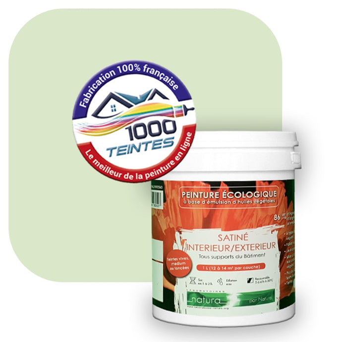 Peinture écologique Natura Tassili® Les Verts (L'Atelier by Edicolor 186A/186-A/186A1) Intérieur/Extérieur SATIN