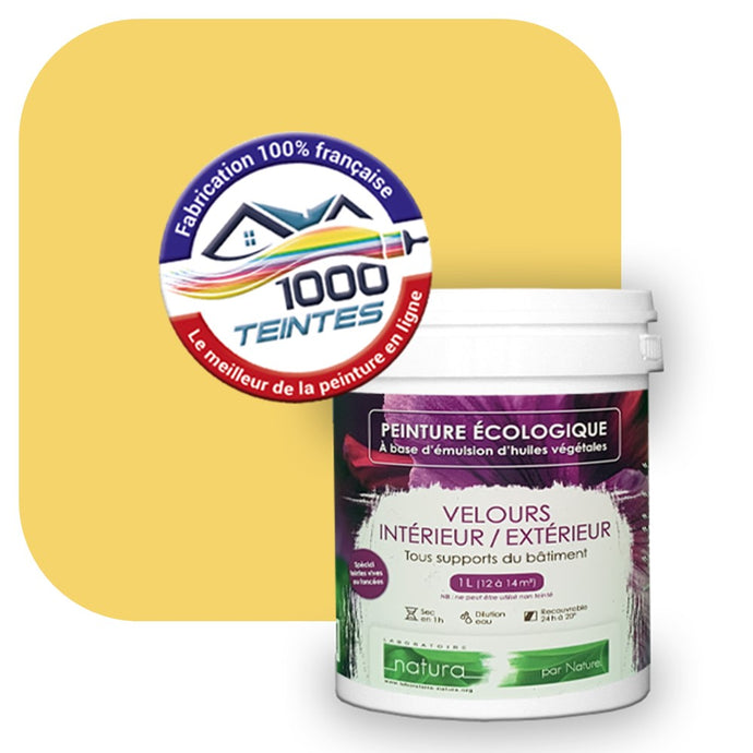 Peinture écologique Natura Tassili® Les Jaunes (L'Atelier by Edicolor 080E/080-E/080E1) Intérieur/Extérieur VELOURS