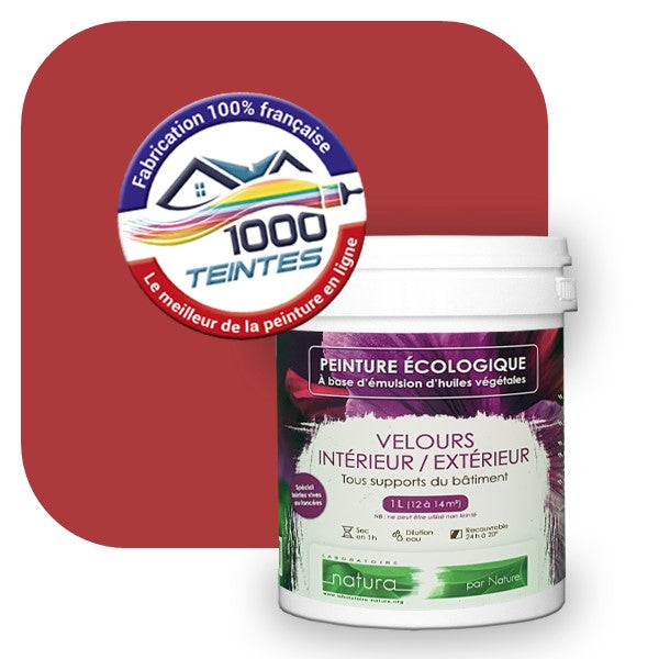 Peinture écologique Natura Tassili® Les Rouges (L'Atelier by Edicolor 108E/108-E/108E1) Intérieur/Extérieur VELOURS