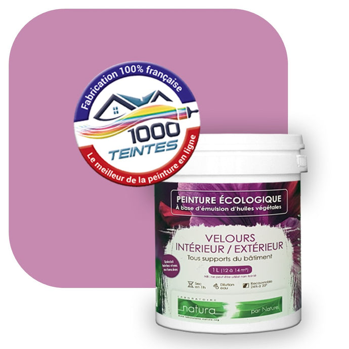 Peinture écologique Natura Tassili® Les Violets (L'Atelier by Edicolor 124B/124-B/124B1) Intérieur/Extérieur VELOURS