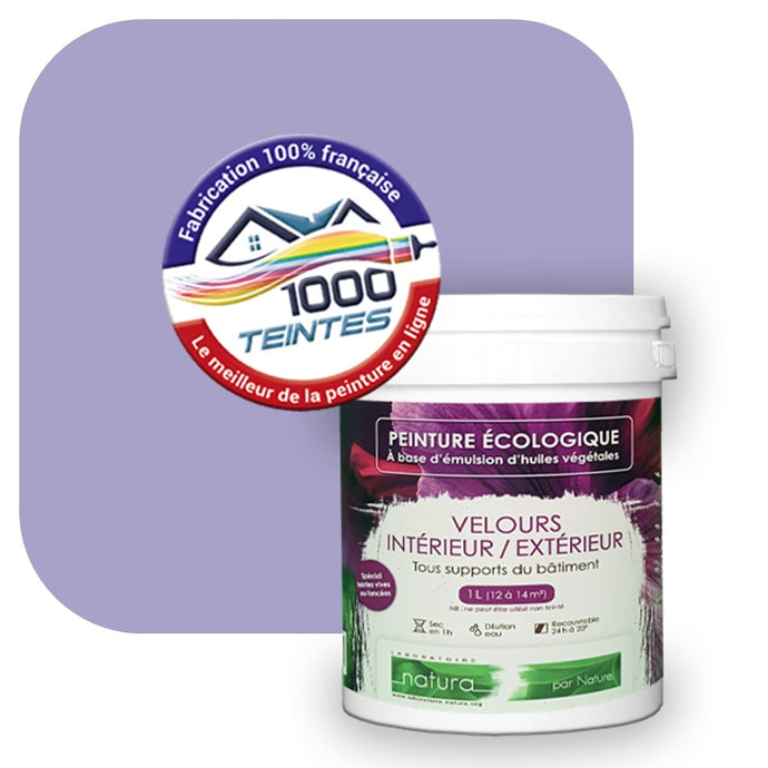 Peinture écologique Natura Tassili® Les Violets (L'Atelier by Edicolor 136C/136-C/136C1) Intérieur/Extérieur VELOURS