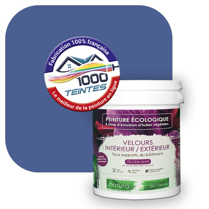Peinture écologique Natura Tassili® Les Bleus (L'Atelier by Edicolor 142E/142-E/142E1) Intérieur/Extérieur VELOURS