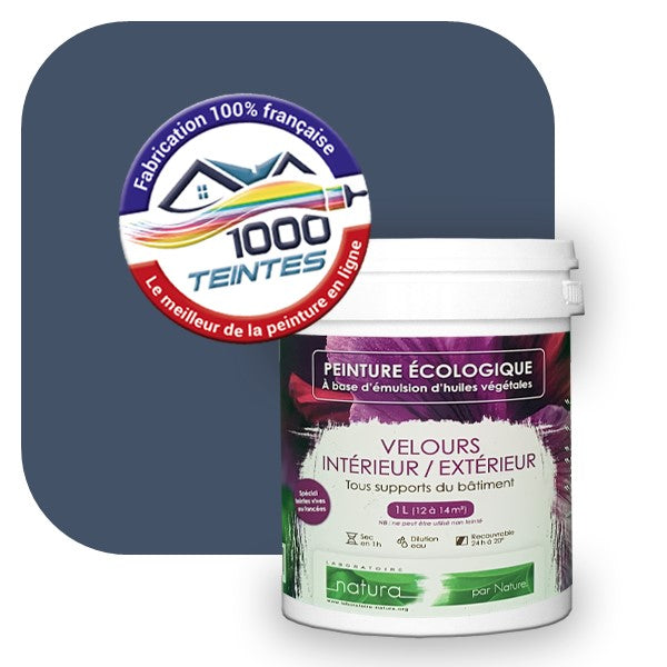 Peinture écologique Natura Tassili® Les Bleus (L'Atelier by Edicolor 144D/144-D/144D1) Intérieur/Extérieur VELOURS