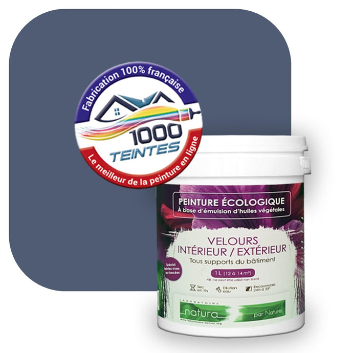 Peinture écologique Natura Tassili® Les Bleus (L'Atelier by Edicolor 145C/145-C/145C1) Intérieur/Extérieur VELOURS