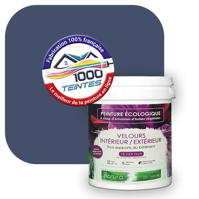 Peinture écologique Natura Tassili® Les Bleus (L'Atelier by Edicolor 145D/145-D/145D1) Intérieur/Extérieur VELOURS
