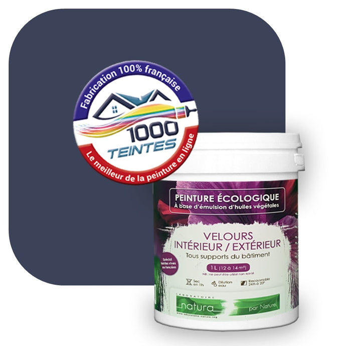 Peinture écologique Natura Tassili® Les Bleus (L'Atelier by Edicolor 145E/145-E/145E1) Intérieur/Extérieur VELOURS