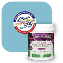 Charger l&#39;image dans la galerie, Peinture écologique Natura Tassili® Les Bleus (L&#39;Atelier by Edicolor 160B/160-B/160B1) Intérieur/Extérieur VELOURS
