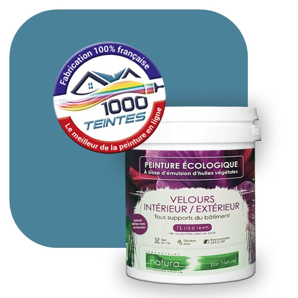 Peinture écologique Natura Tassili® Les Bleus (L'Atelier by Edicolor 160D/160-D/160D1) Intérieur/Extérieur VELOURS