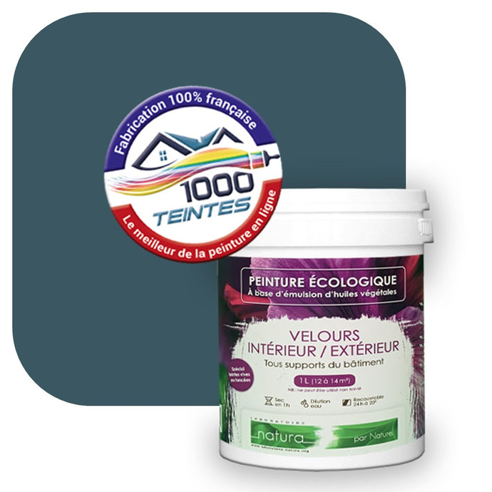Peinture écologique Natura Tassili® Les Bleus (L'Atelier by Edicolor 165E/165-E/165E1) Intérieur/Extérieur VELOURS