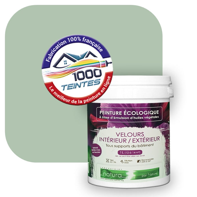Peinture écologique Natura Tassili® Les Verts (L'Atelier by Edicolor 179B/179-B/179B1) Intérieur/Extérieur VELOURS