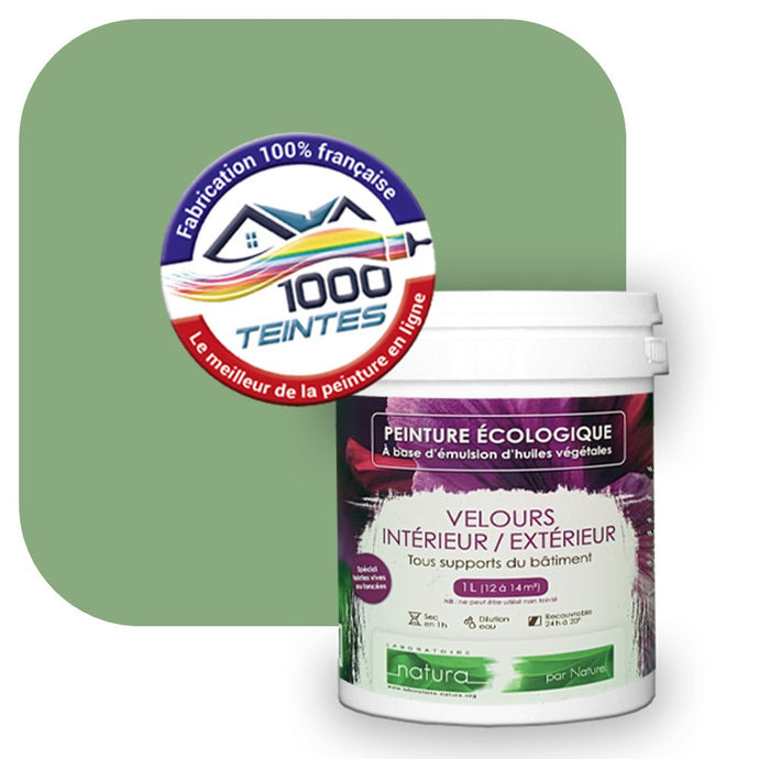 Peinture écologique Natura Tassili® Les Verts (L'Atelier by Edicolor 182B/182-B/182B1) Intérieur/Extérieur VELOURS