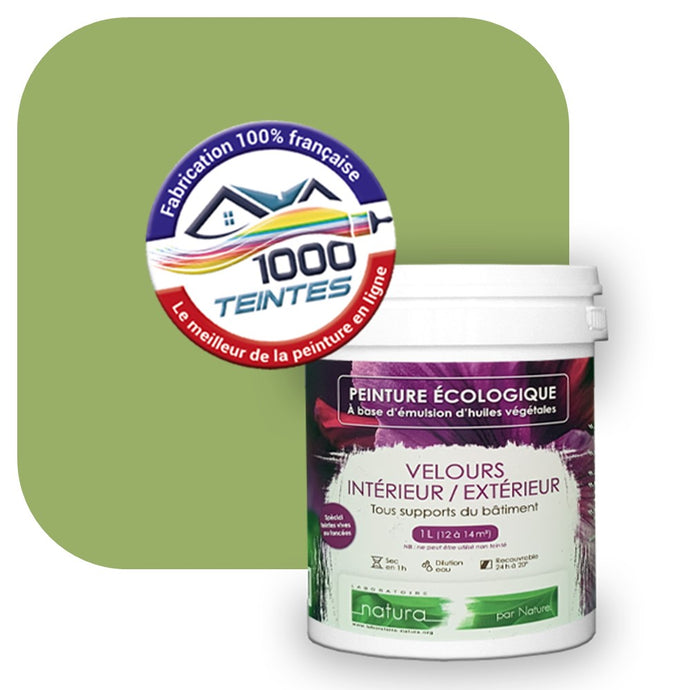 Peinture écologique Natura Tassili® Les Verts (L'Atelier by Edicolor 184B/184-B/184B1) Intérieur/Extérieur VELOURS