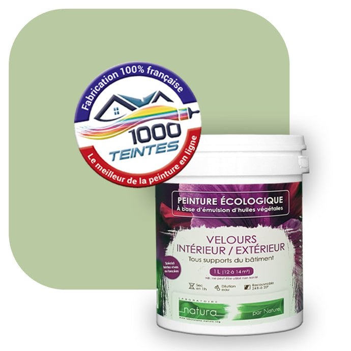 Peinture écologique Natura Tassili® Les Verts (L'Atelier by Edicolor 185C/185-C/185C1) Intérieur/Extérieur VELOURS