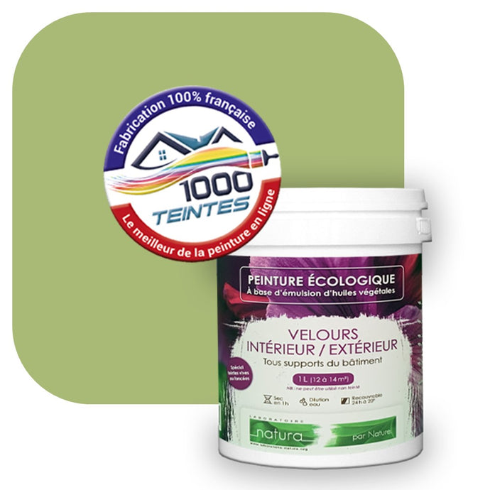Peinture écologique Natura Tassili® Les Verts (L'Atelier by Edicolor 186C/186-C/186C1) Intérieur/Extérieur VELOURS