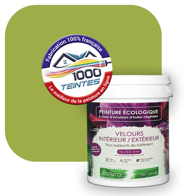 Peinture écologique Natura Tassili® Les Verts (L'Atelier by Edicolor 187C/187-C/187C1) Intérieur/Extérieur VELOURS
