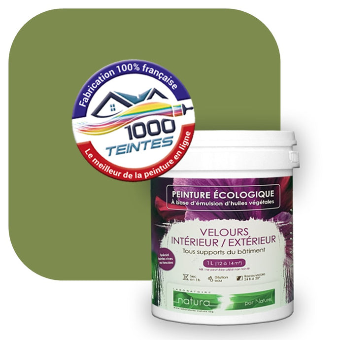 Peinture écologique Natura Tassili® Les Verts (L'Atelier by Edicolor 187E/187-E/187E1) Intérieur/Extérieur VELOURS