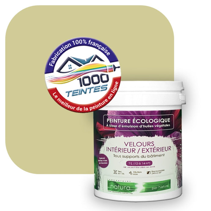 Peinture écologique Natura Tassili® Les Verts (L'Atelier by Edicolor 189B/189-B/189B1) Intérieur/Extérieur VELOURS
