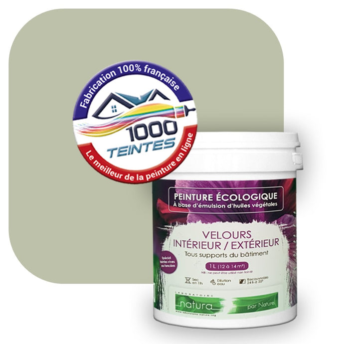 Peinture écologique Natura Tassili® Les Verts (L'Atelier by Edicolor 192C/192-C/192C1) Intérieur/Extérieur VELOURS