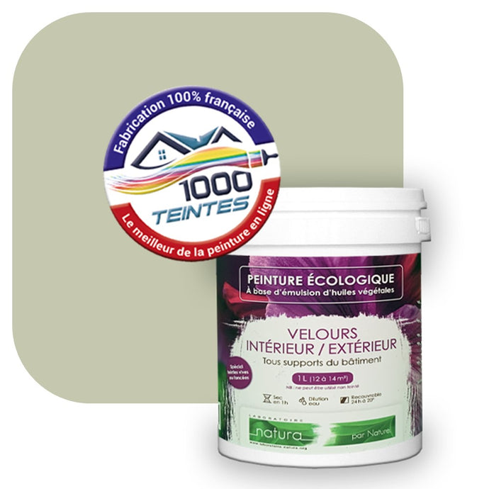 Peinture écologique Natura Tassili® Les Verts (L'Atelier by Edicolor 193B/193-B/193B1) Intérieur/Extérieur VELOURS