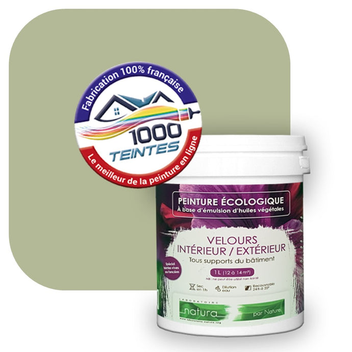 Peinture écologique Natura Tassili® Les Verts (L'Atelier by Edicolor 195C/195-C/195C1) Intérieur/Extérieur VELOURS