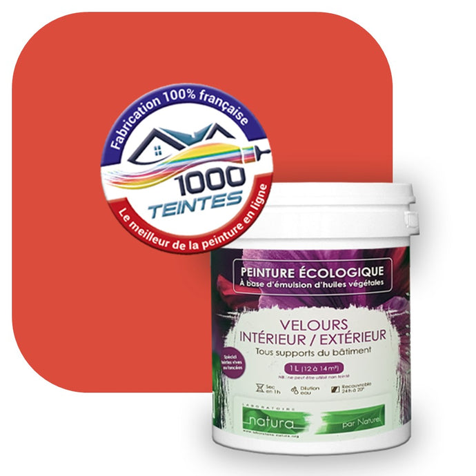Peinture écologique Natura Tassili® Orange (Pigment Pur 9604) Intérieur/Extérieur VELOURS